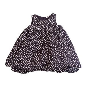3 Pommes Toddler Girls Dress Sleeveless Navy White and Cotton sz 3T